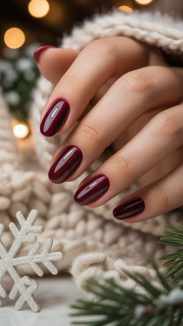 winter nails - new color trends Deep Cherry Glow