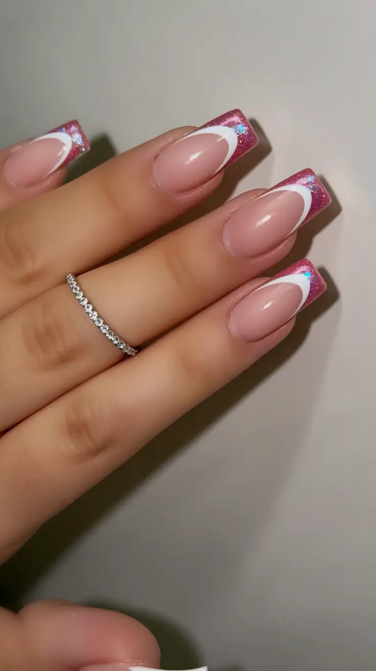 winter nails - new color trends Frosted French Twist