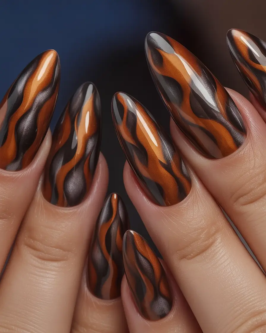 winter nails - new color trends Copper Flame Dimension