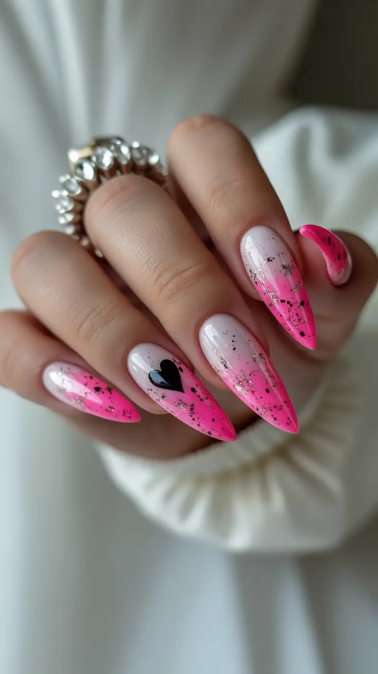pink winter nails Velvet Spark - Hot Pink Winter Nails with a Touch of Edge