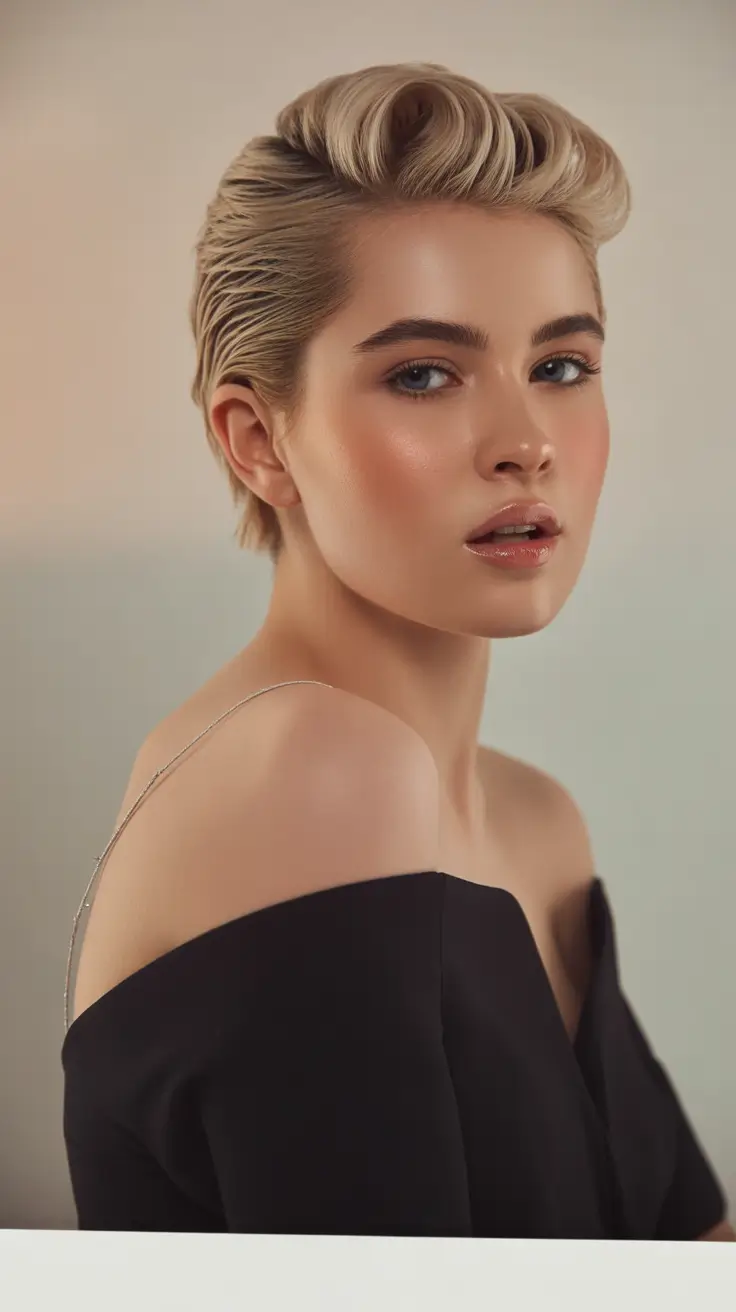 2025 Plus Size Haircuts Winter Short Polished Pixie Retro Volume