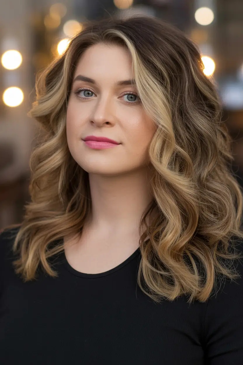 2025 Plus Size Haircuts Winter Voluminous Balayage Curls