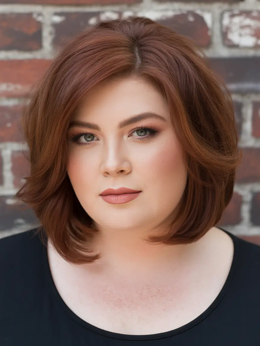 2025 Plus Size Haircuts Winter Classic Auburn Bob