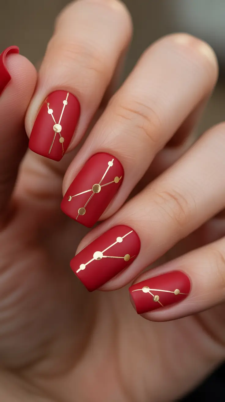 red winter nails 2025 2026 Constellation Glam