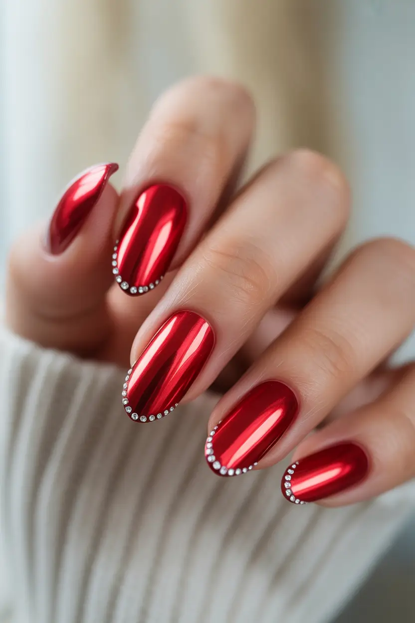 red winter nails 2025 2026 Mirror Red Radiance