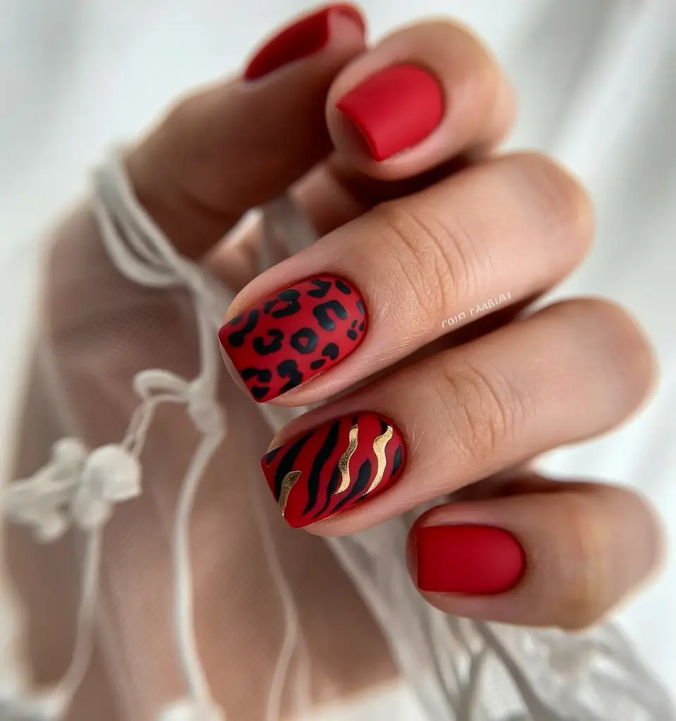 red winter nails 2025 2026 Wild Red Statement
