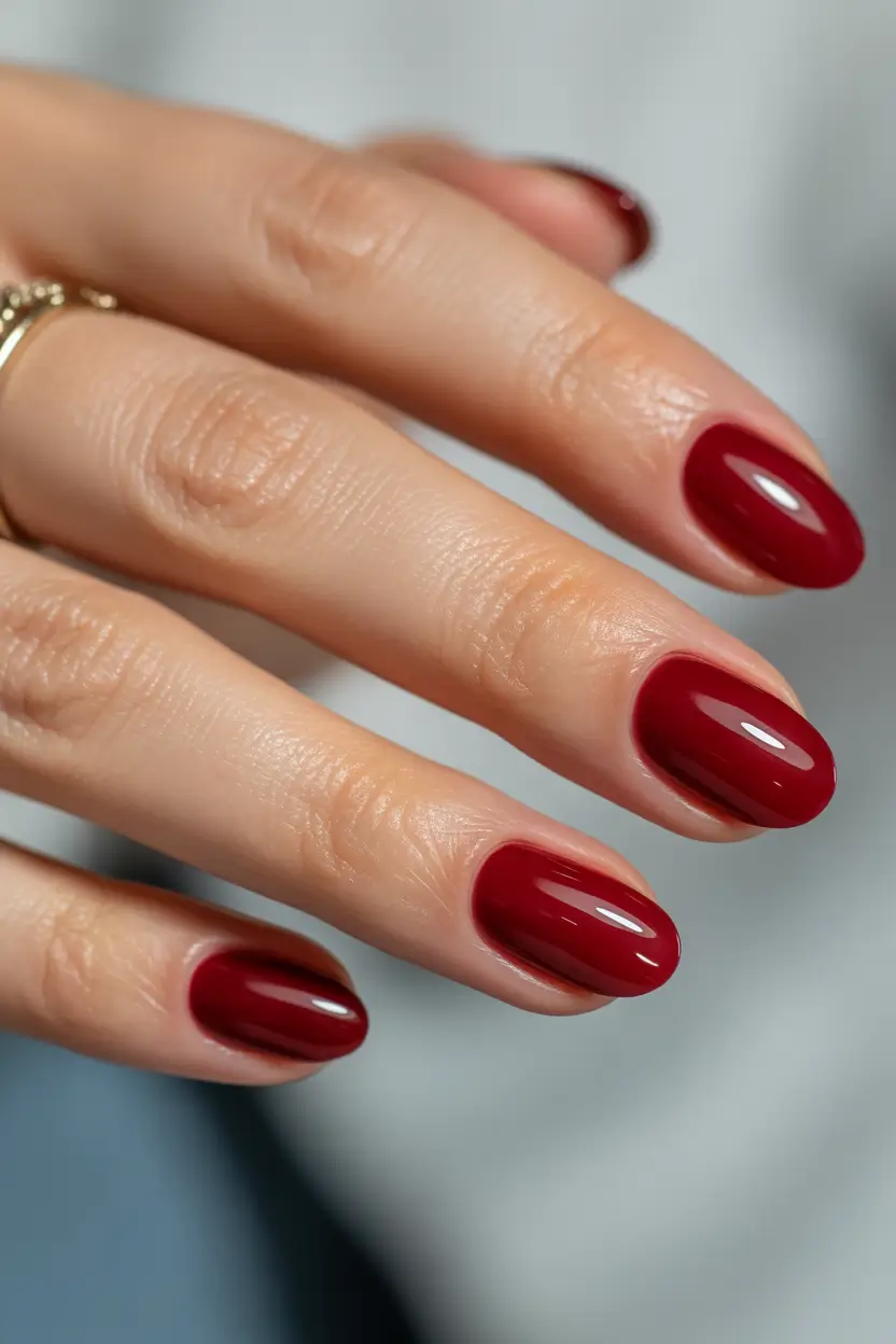 red winter nails 2025 2026 Classic Cranberry Perfection