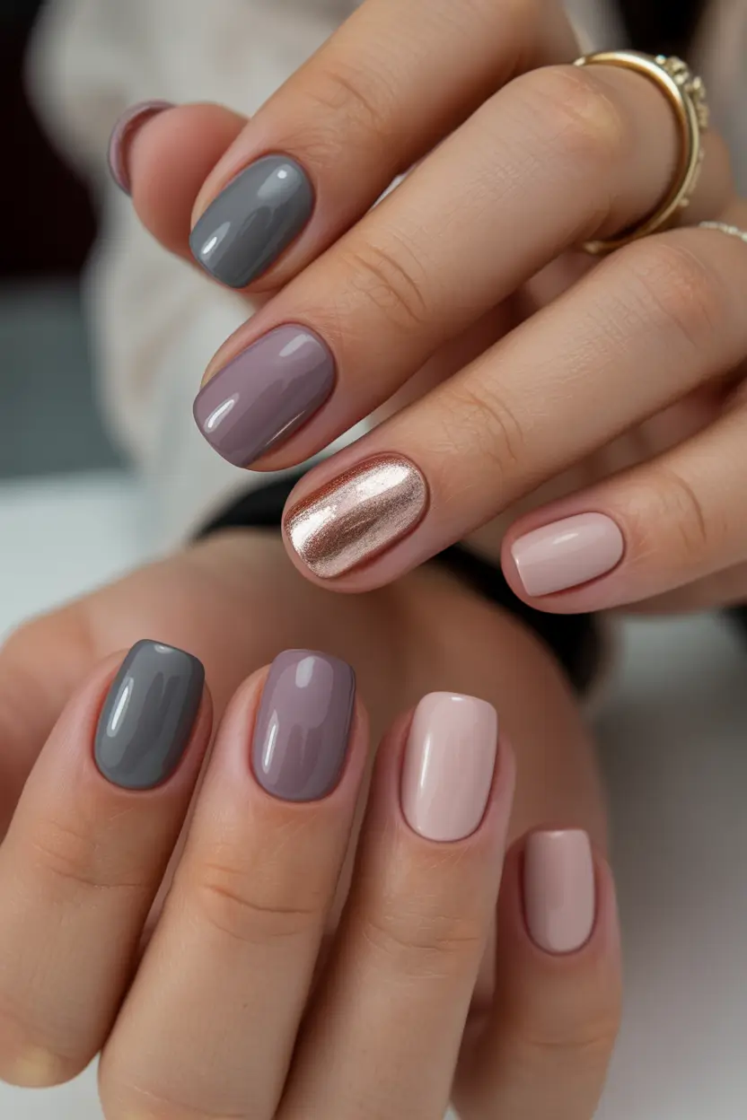 short winter nails design and color ideas Smoky Rose Balance