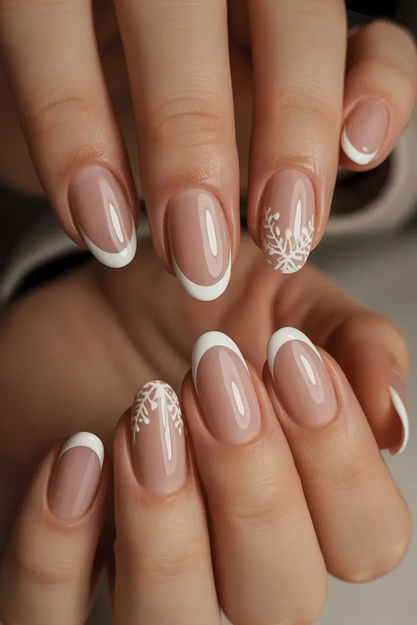 short winter nails design and color ideas French Frost