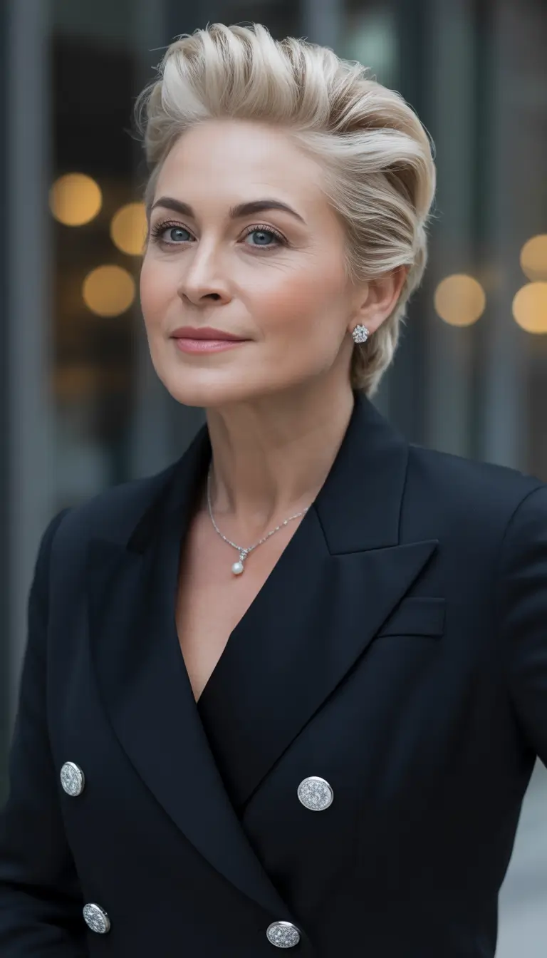 short winter haircuts blonde pompadour
