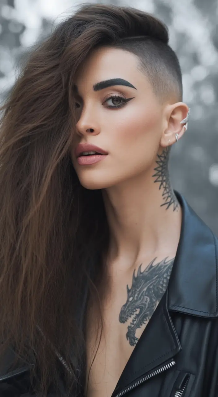 short winter haircuts undercut with long top