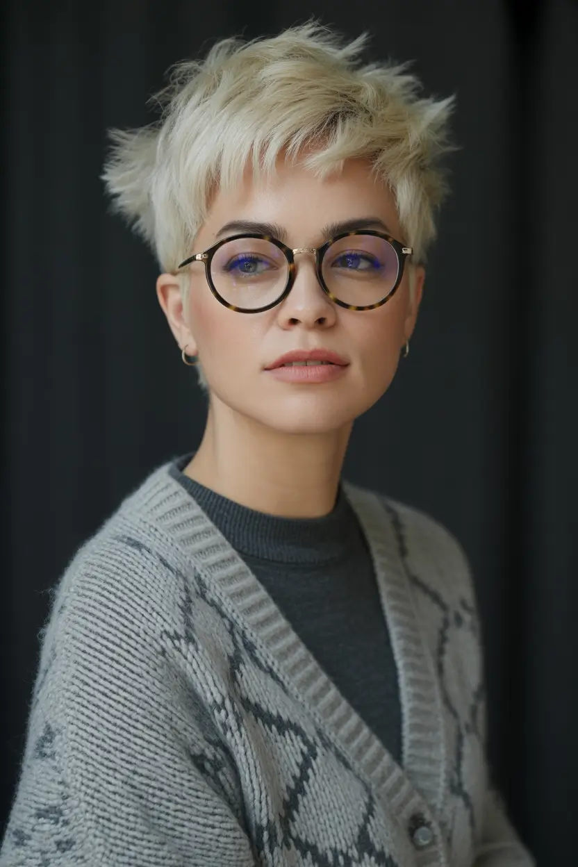 short winter haircuts platinum pixie
