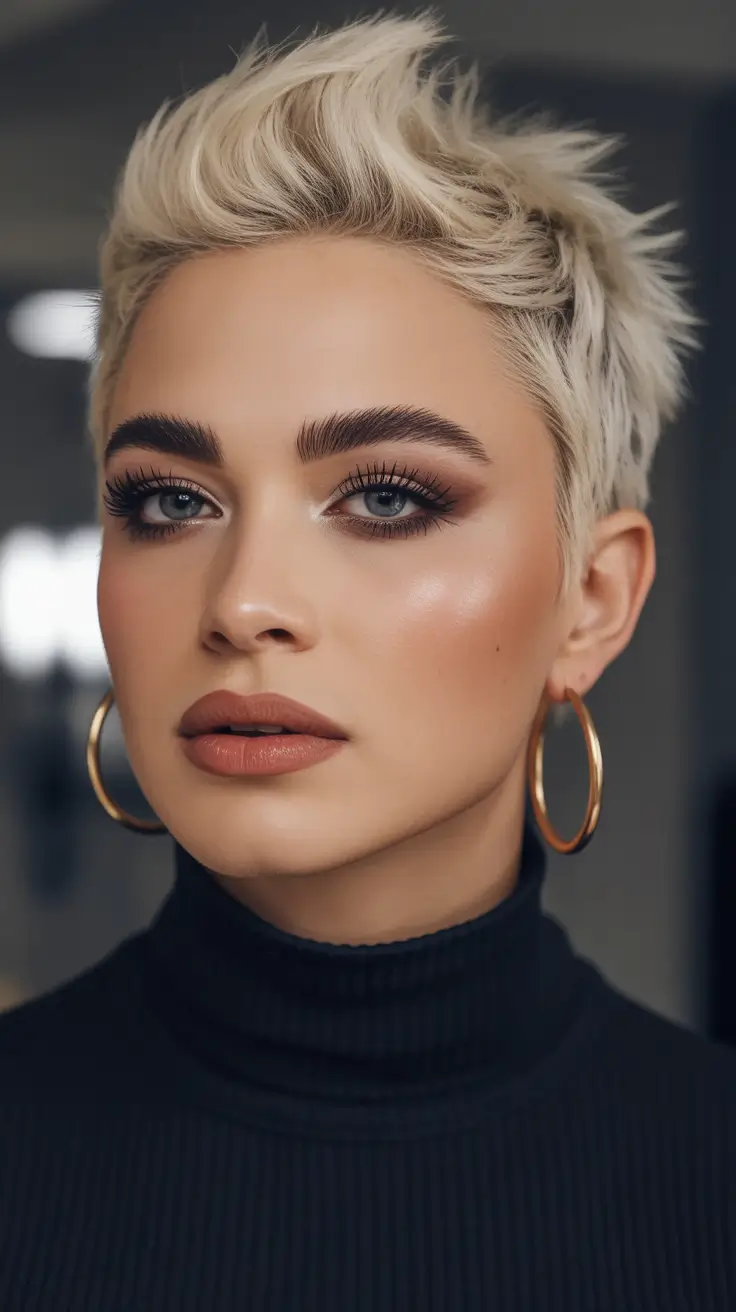 short winter haircuts textured blonde crop