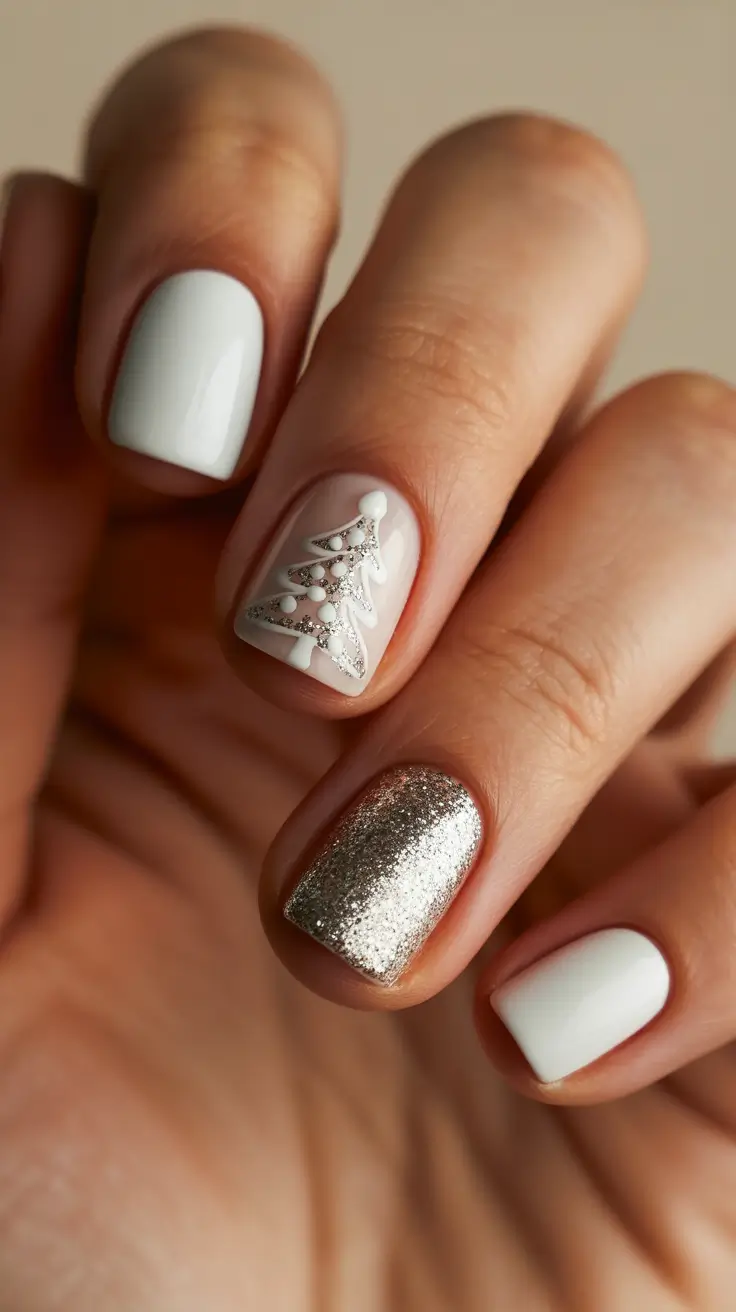 short-winter-nails-White-Frost-and-Silver-Spark