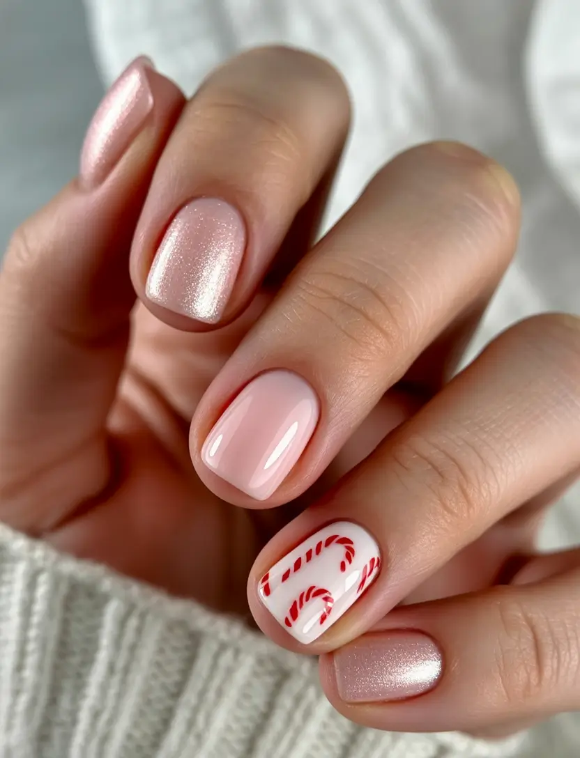 short-winter-nails-Candy-Cane-Shimmer