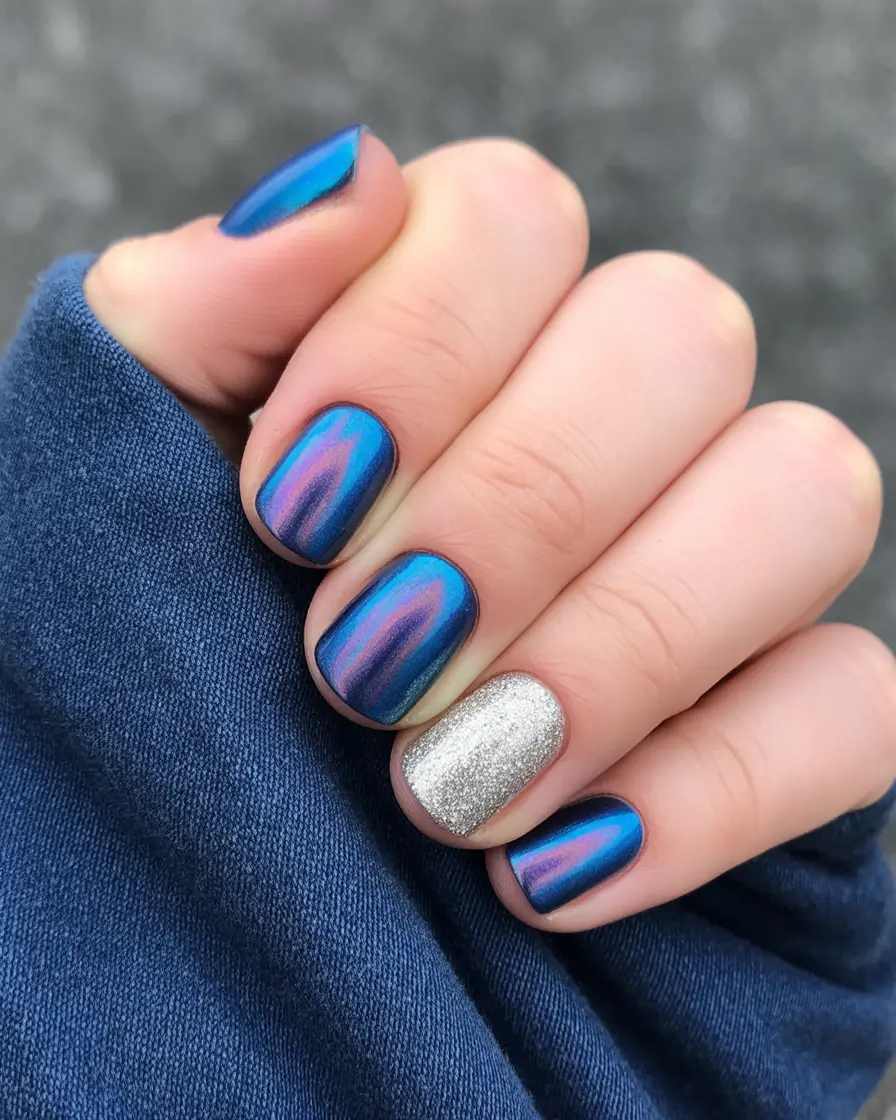 short-winter-nails-Chrome-Blue-Ice