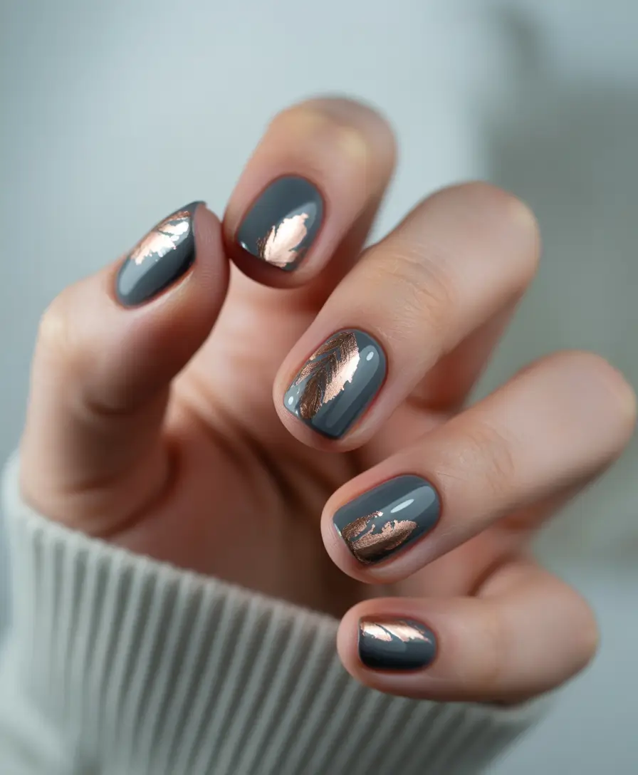 short-winter-nails-Molten-Foil-Fantasy