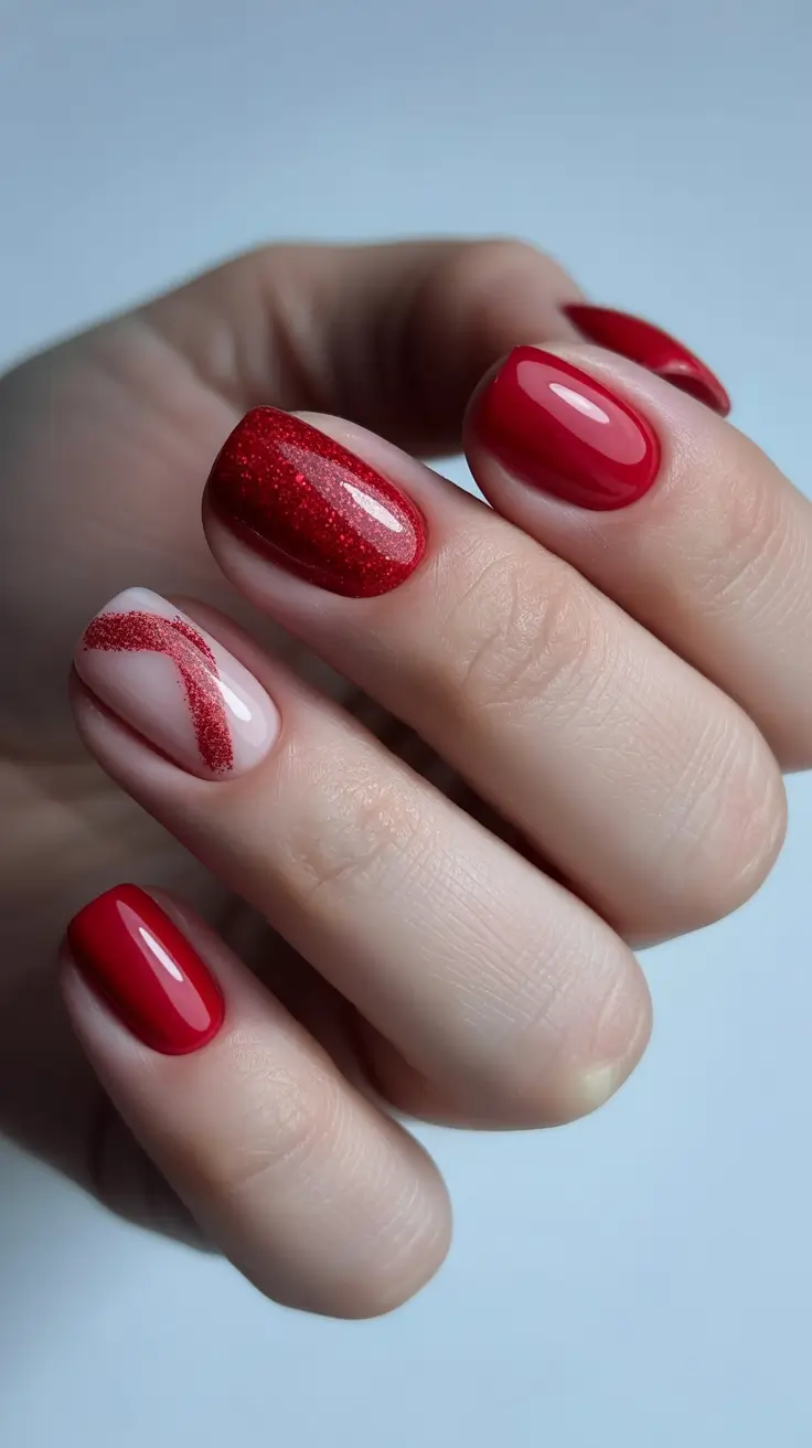 simple winter nails Scarlet Spark Magic