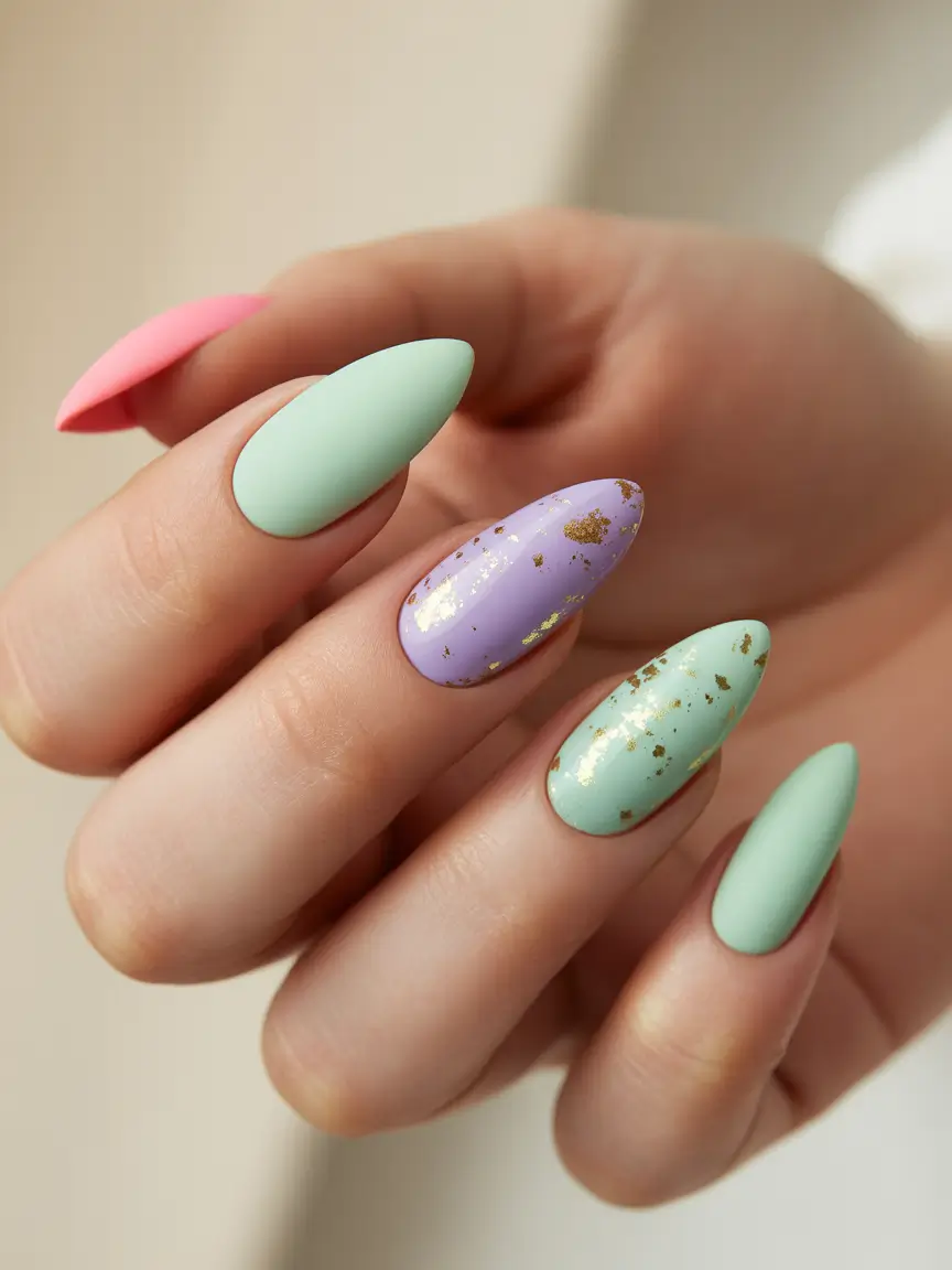 simple winter nails Frosted Pastel Wonderland