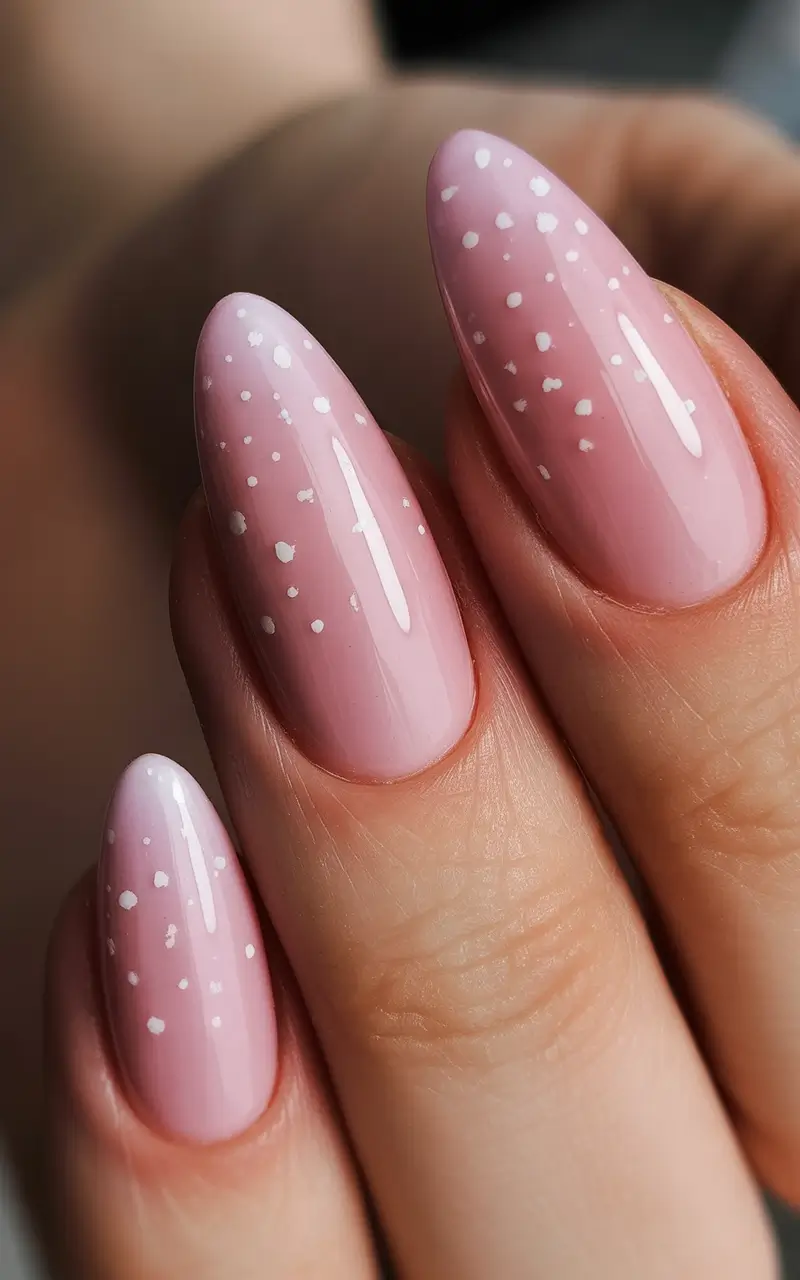 simple winter nails Soft Snowfall Blush