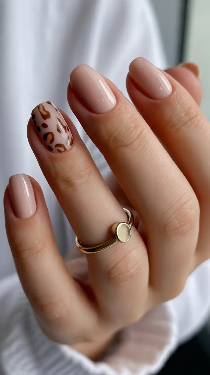 simple winter nails Subtle Leopard Chic