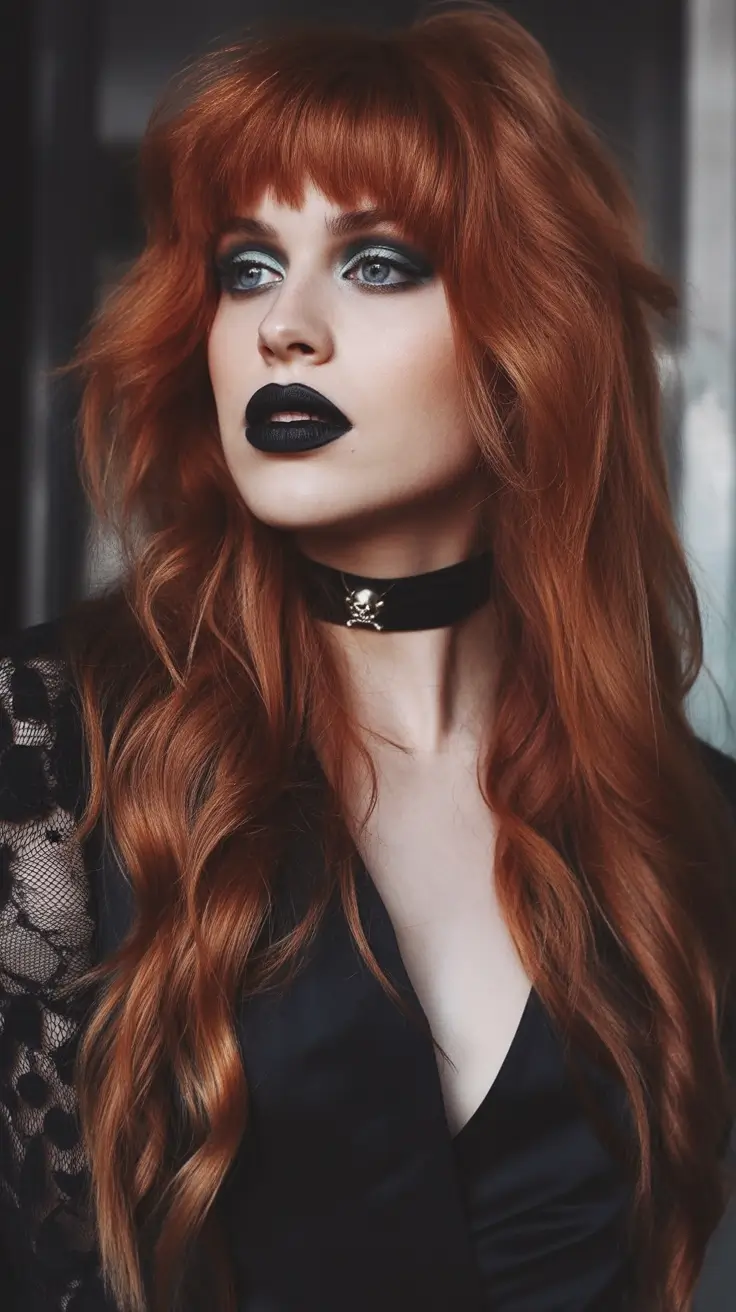 deep winter hair colors Fiery Ginger With Gothic Edge