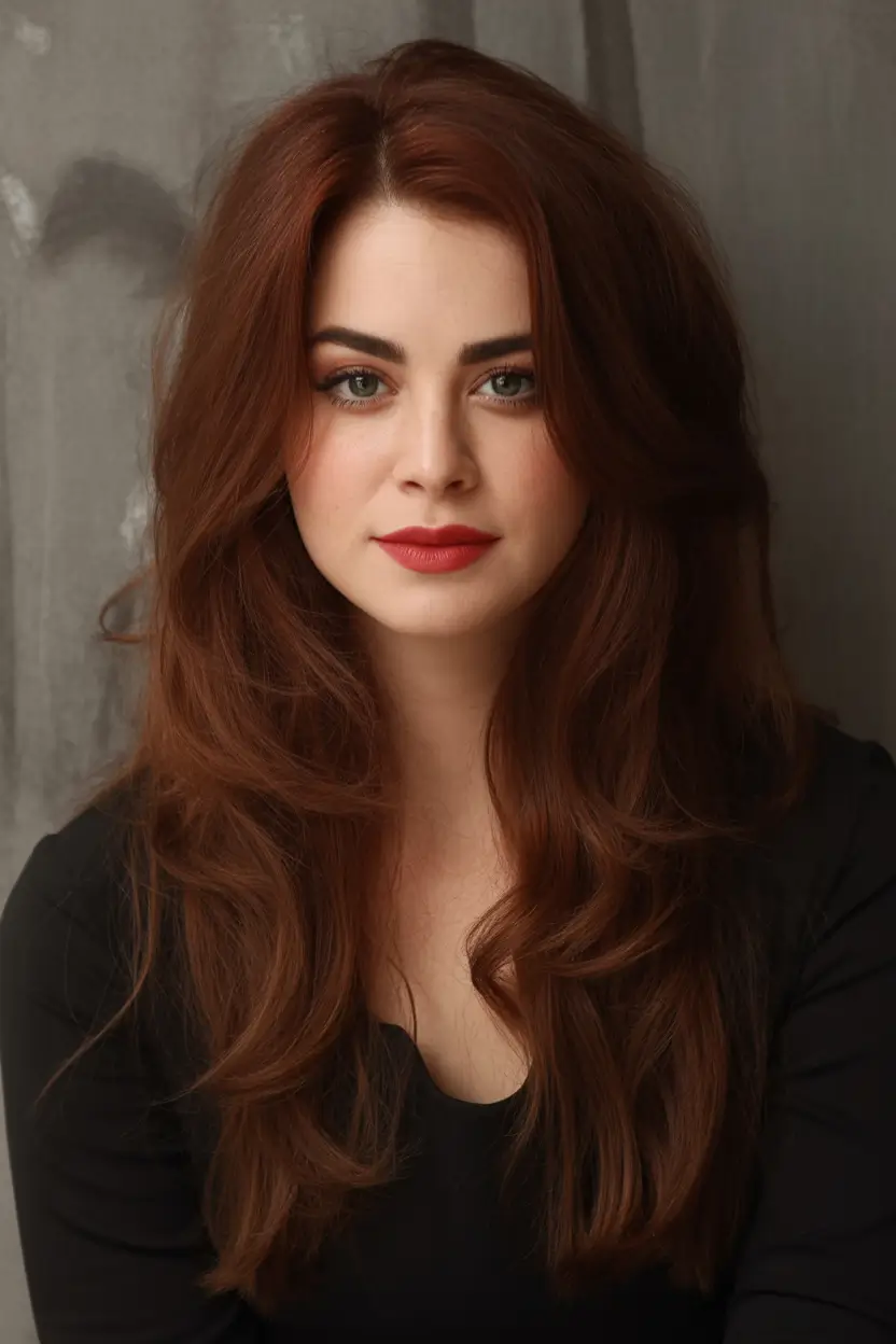 deep winter hair colors Rustic Cinnamon Layers