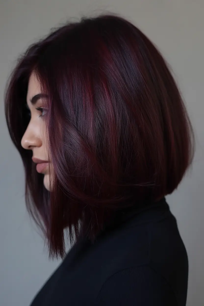 deep winter hair colors Plum Bob With Hidden Dimension