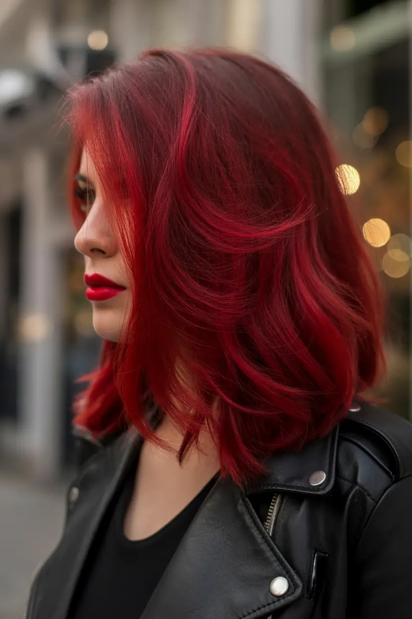 deep winter hair colors Street-Chic Crimson Bob