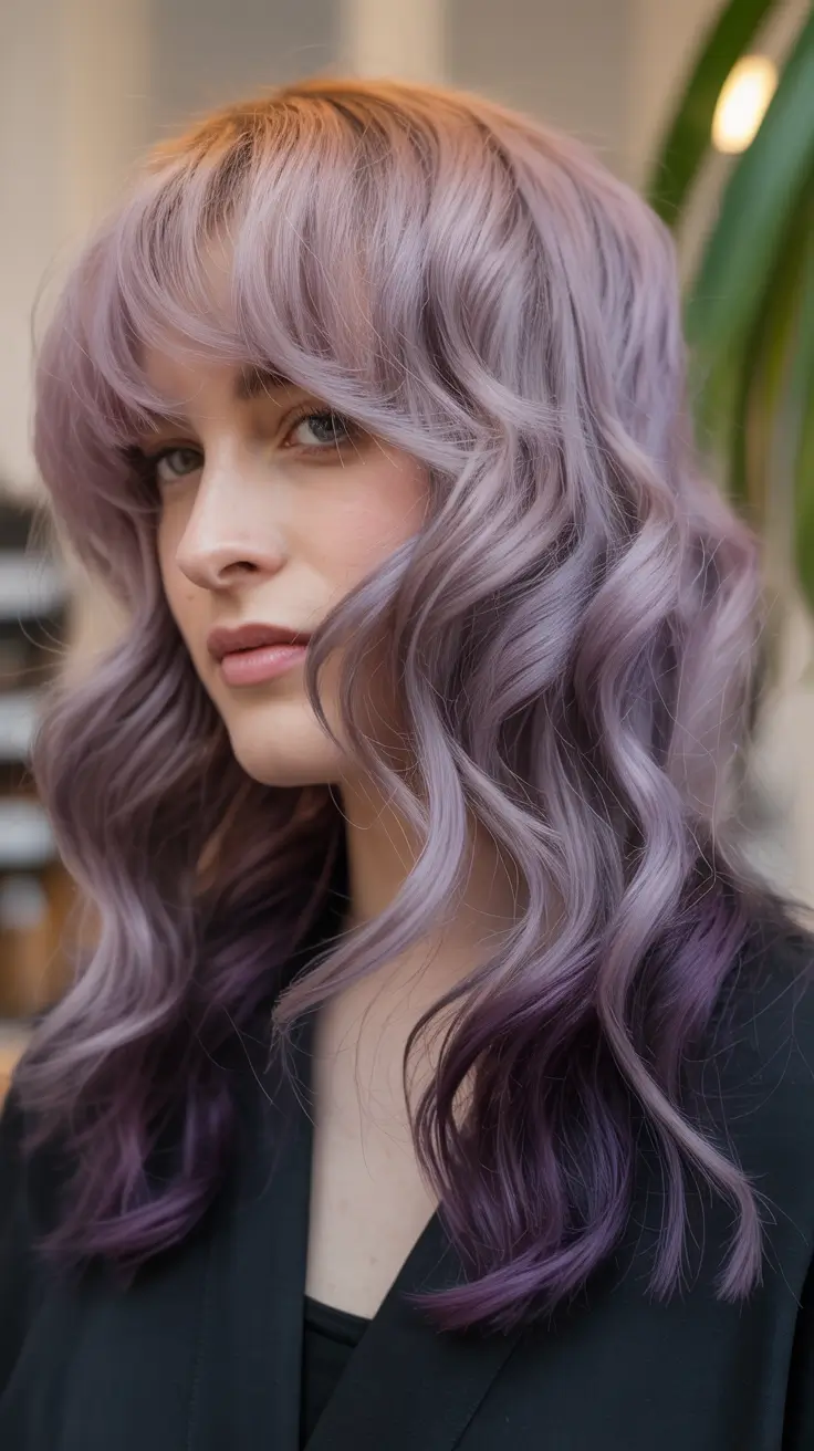 hair colors for soft winter Amethyst Shadow Curls
