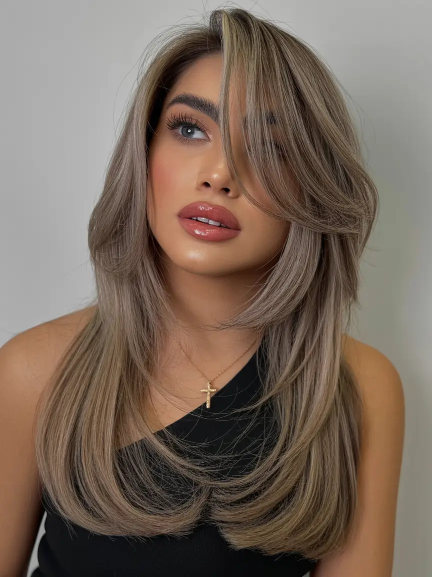 hair colors for soft winter Mocha Beige Layers