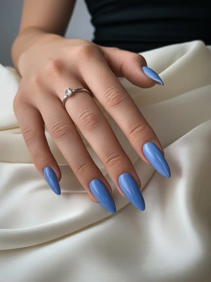 winter almond nails Winter Periwinkle Dream