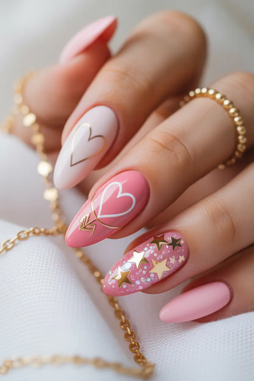 winter almond nails Sweet Valentine Glam