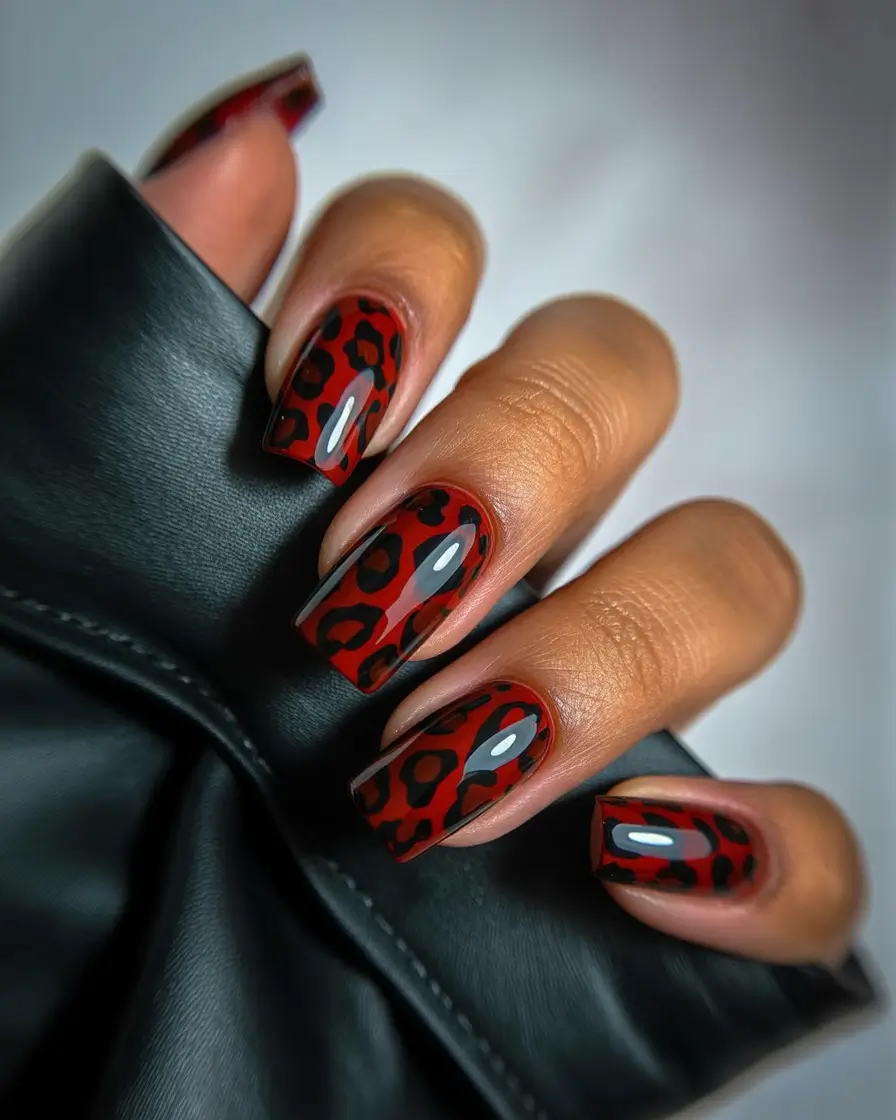 winter-nails-ideas-Crimson-Leopard-Power