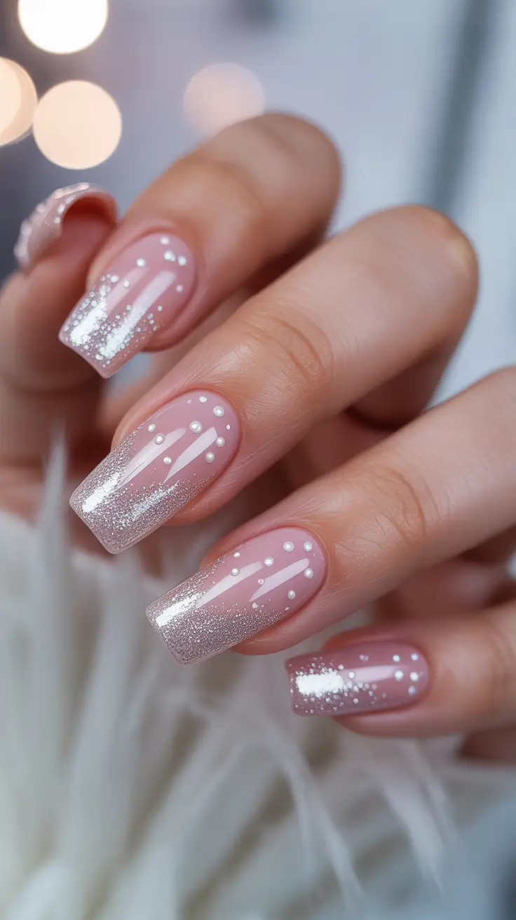winter-nails-ideas-Falling-Snow-Gradient