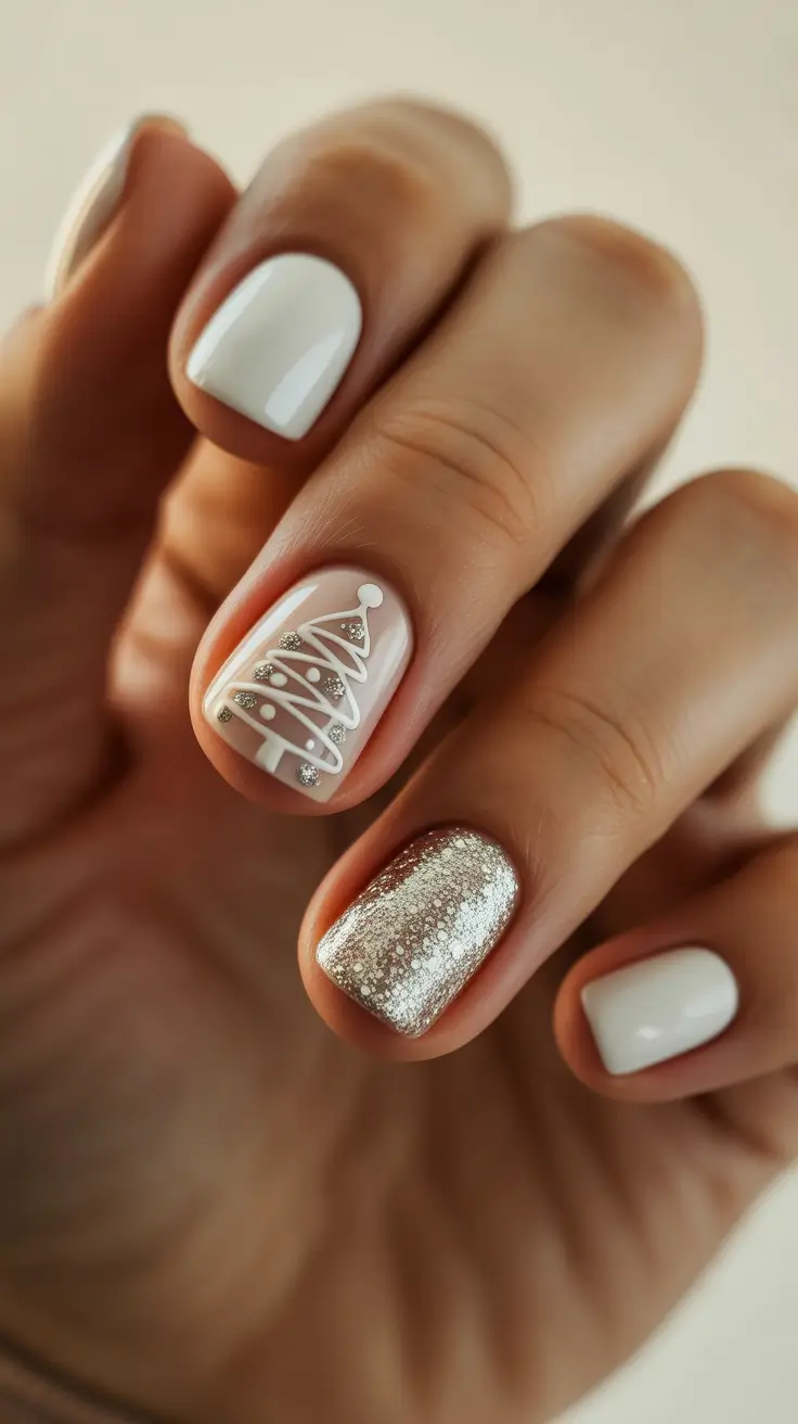 winter-nails-ideas-Golden-Tree-Glow
