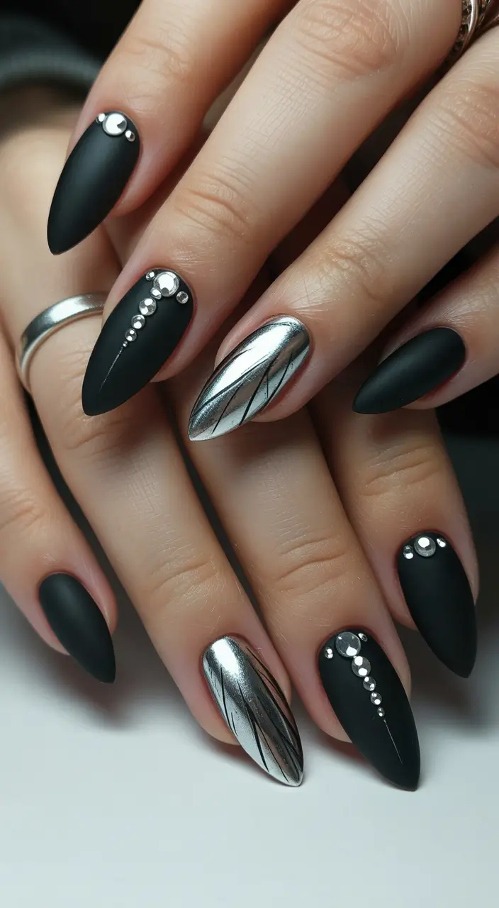 winter-nails-ideas-Midnight-Metallics