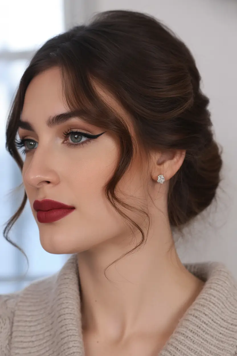 winter formal hairstyles Classic Low Bun with Romantic Waves