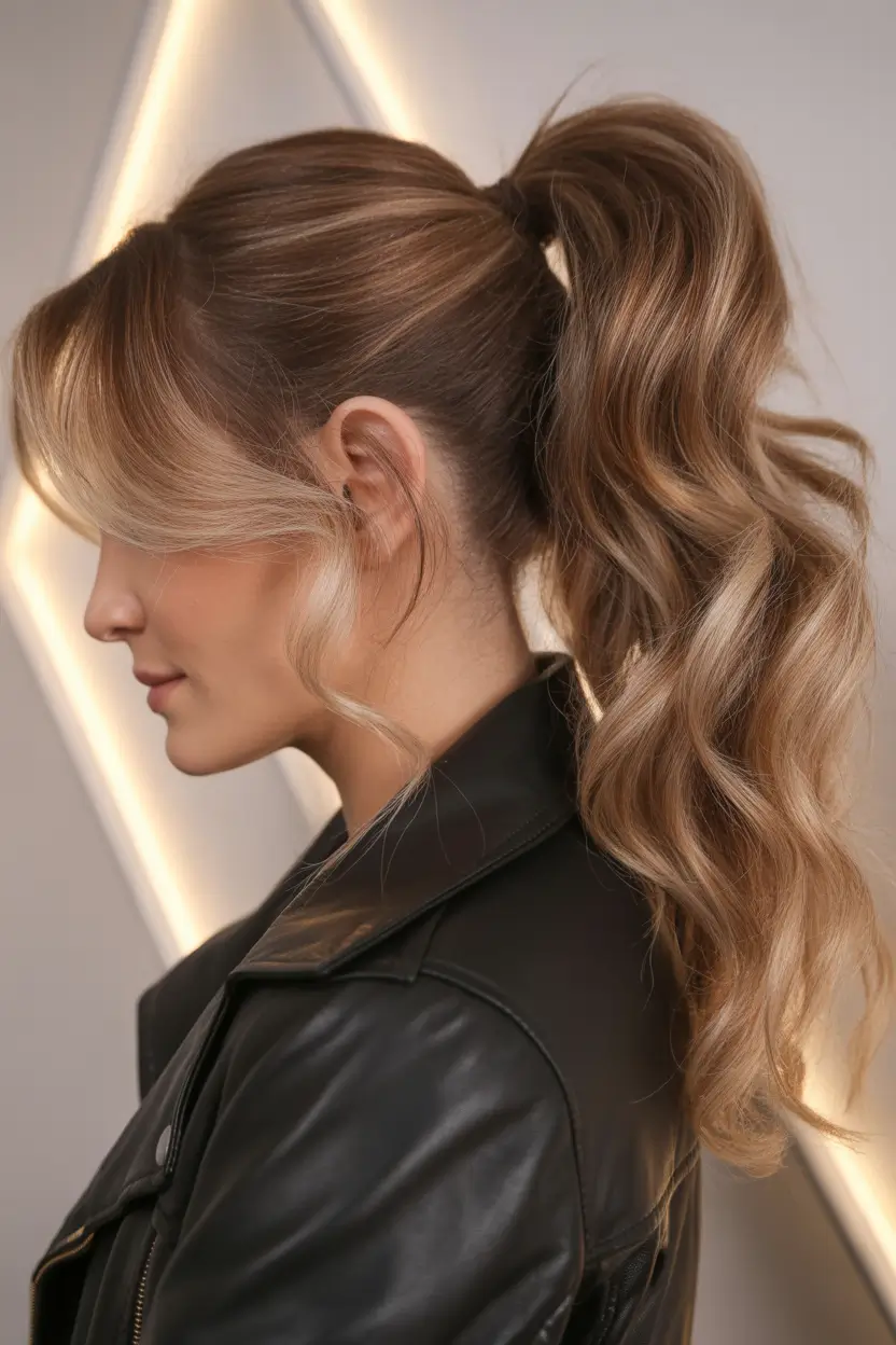 winter formal hairstyles Curly Ponytail with Retro Fringe
