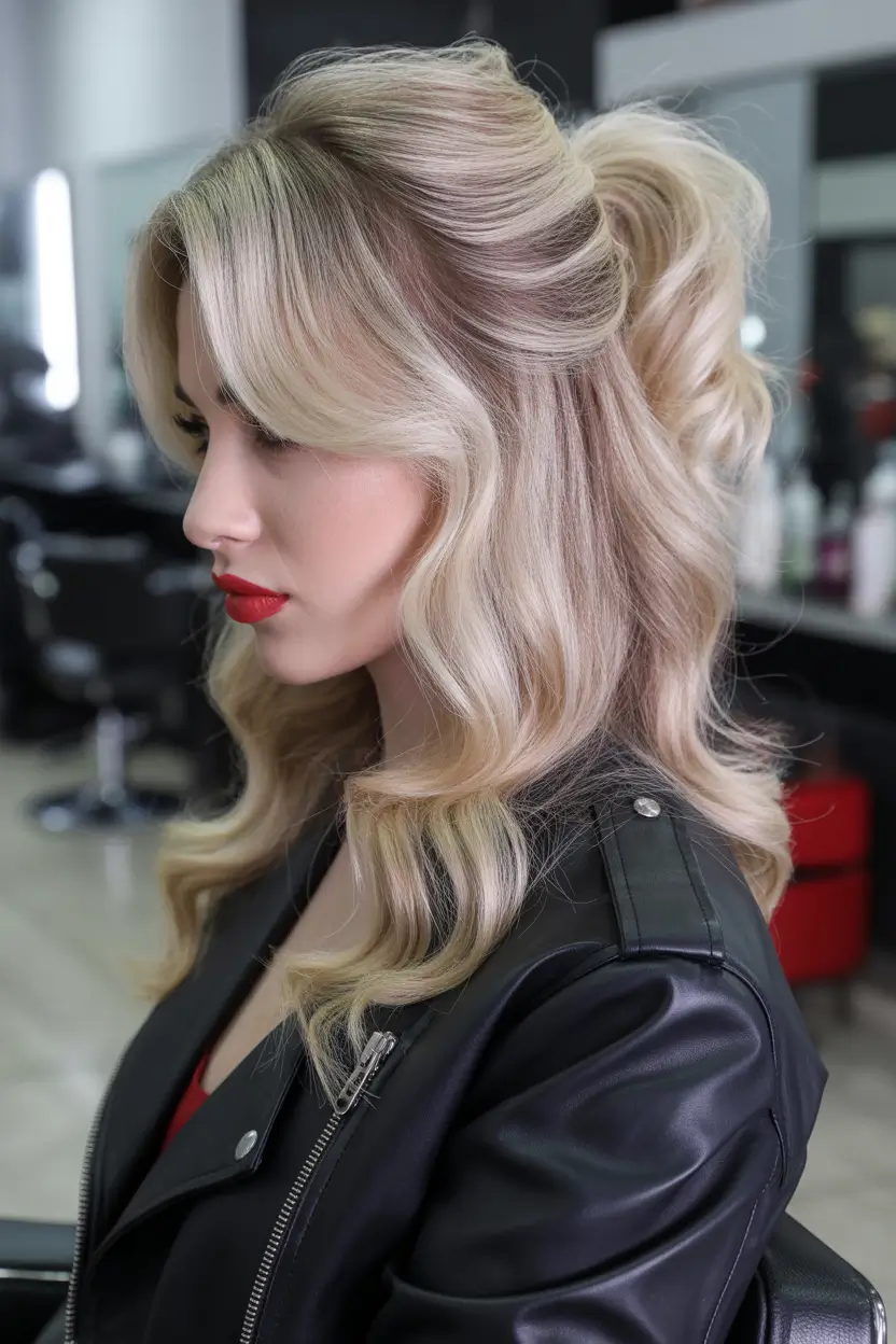 winter formal hairstyles Soft Hollywood Waves with Half-Up Volume