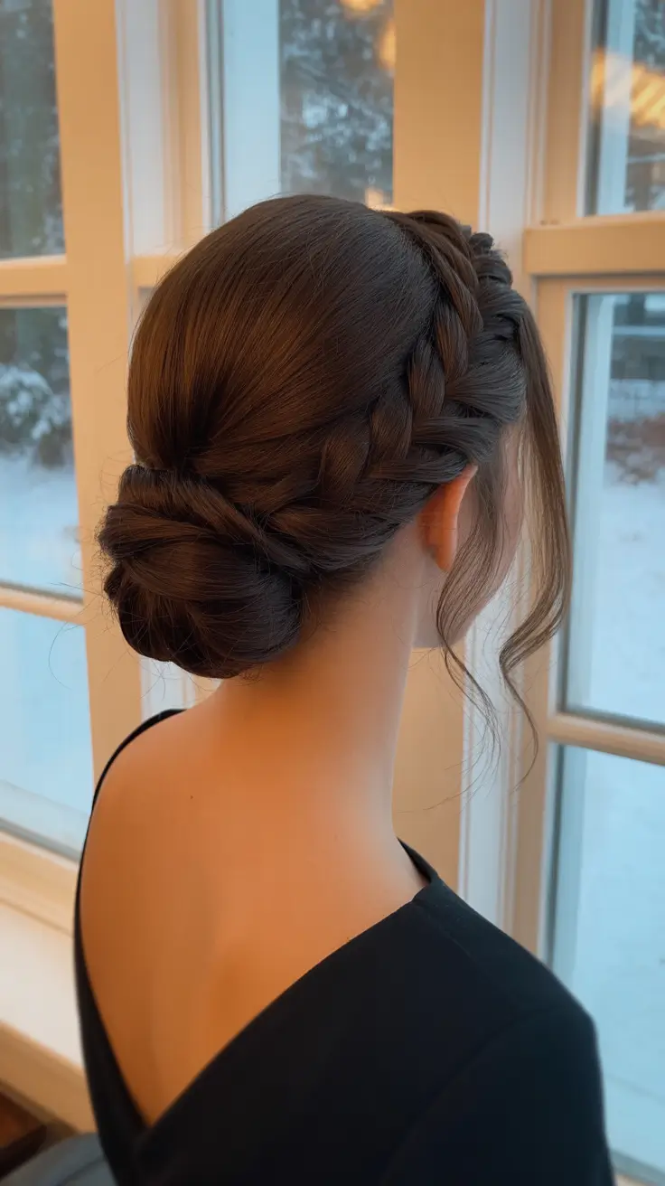 winter formal hairstyles Elegant Braided Chignon for Formal Evenings