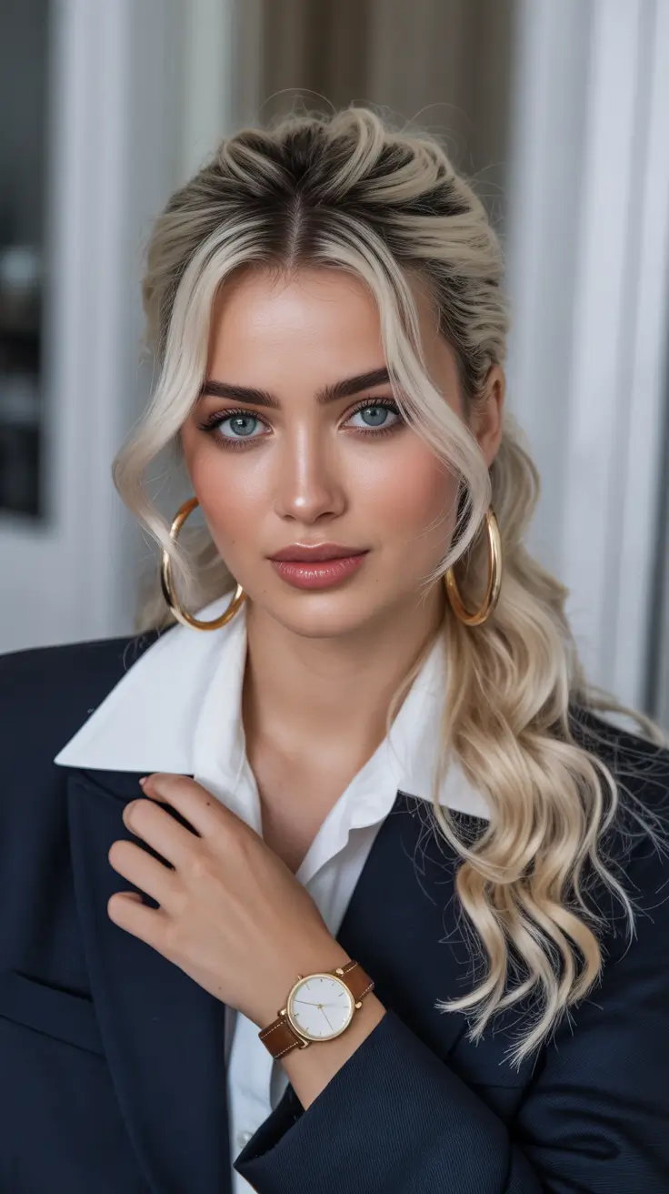winter formal hairstyles Loose Waves Ponytail with Effortless Elegance