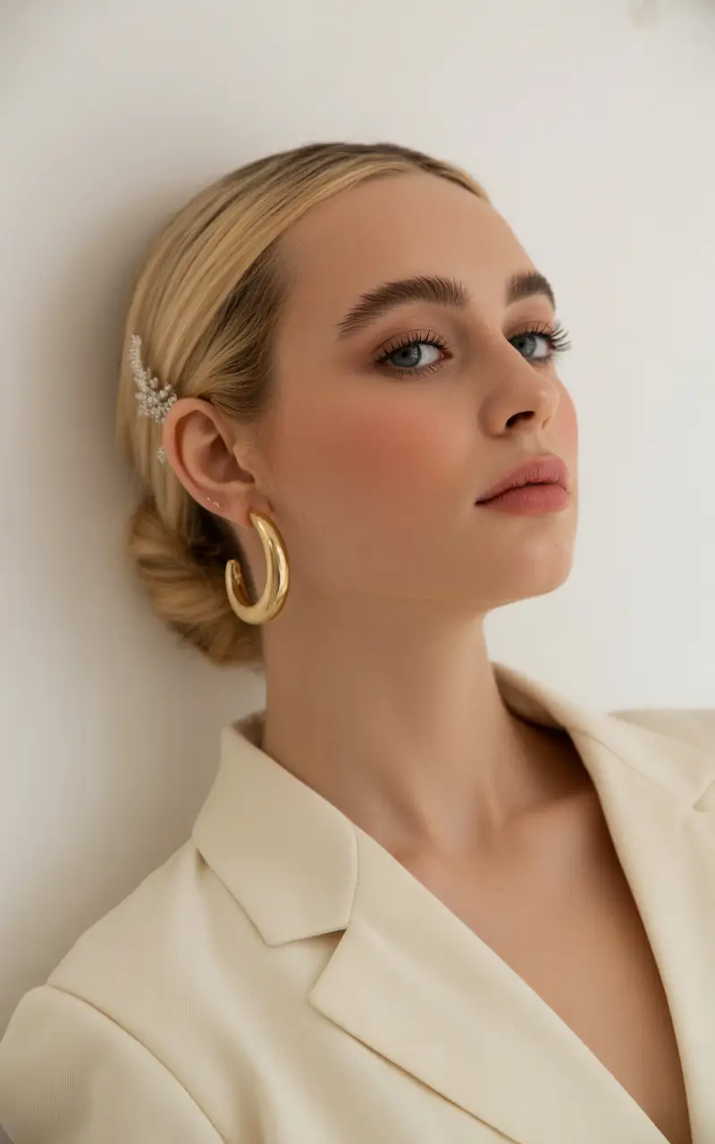 winter formal hairstyles Classic Chignon with Pearl Accent