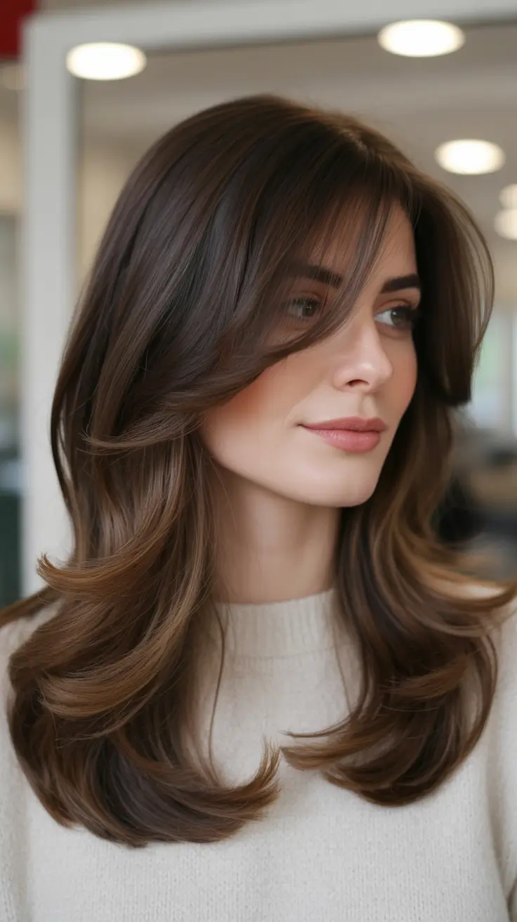 winter hair colors for brown hair Balayage Brunettes with Subtle Dimension