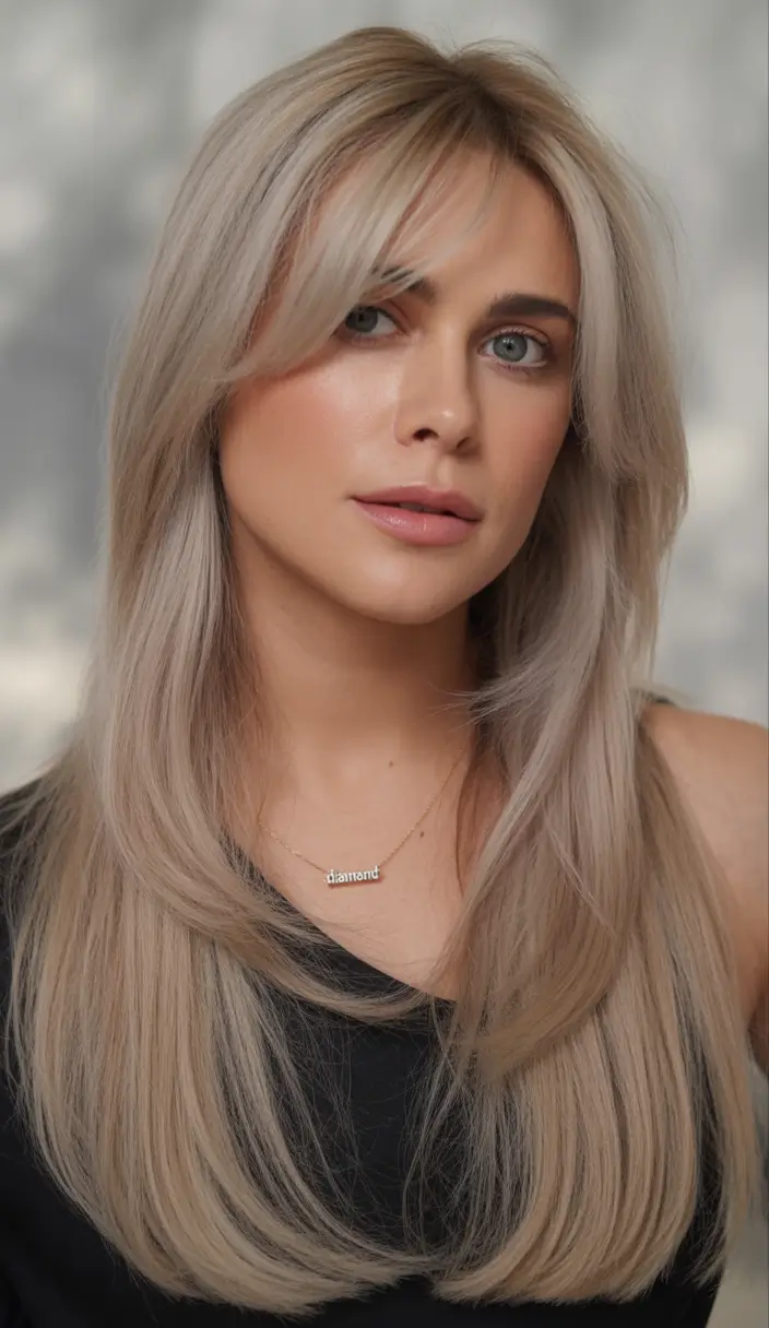 winter hair colors for brunettes Champagne Blonde Layers