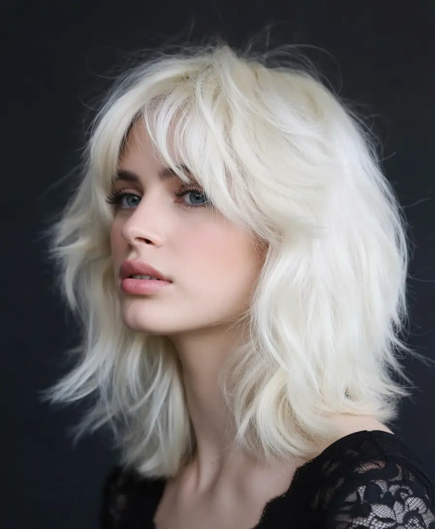 winter hair colors for brunettes Platinum Ice Layers