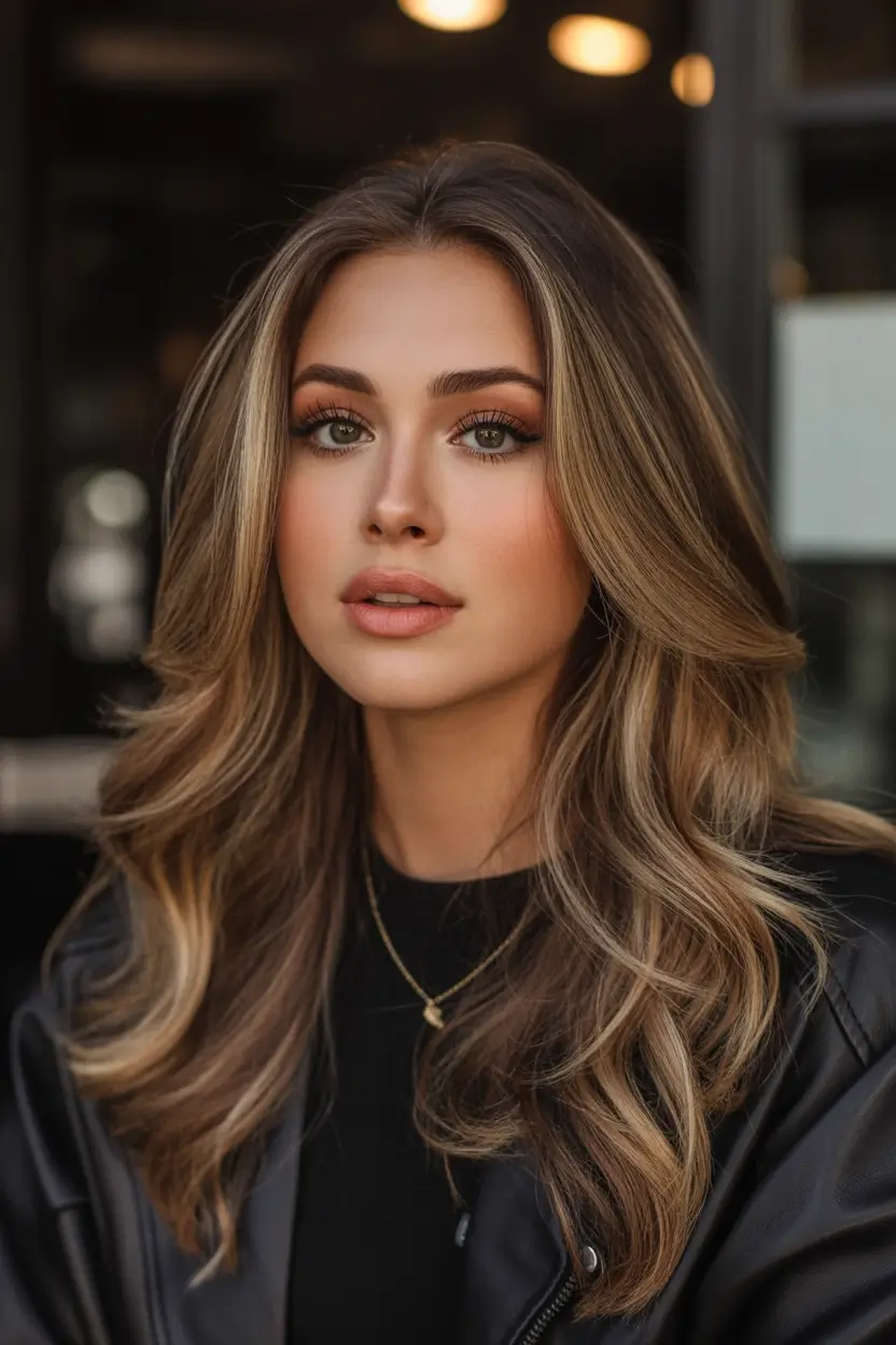 winter haircuts for round faces Honey Blonde Layers with Dimension