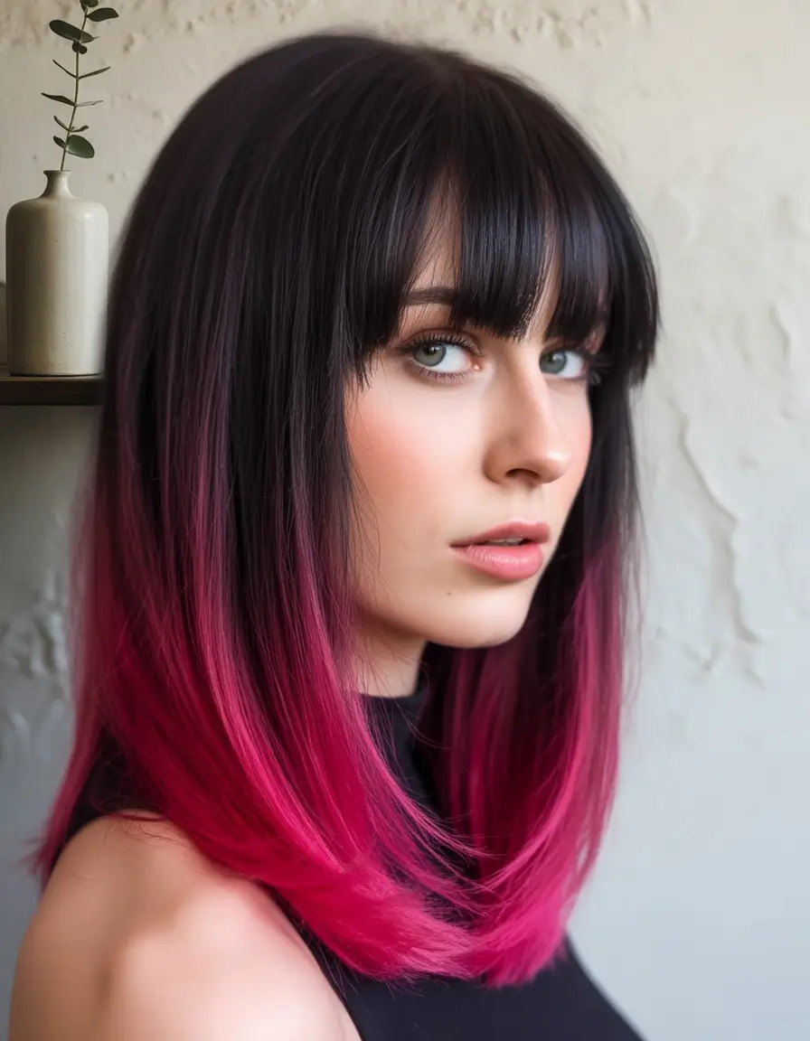 winter hair colors balayage Dark Berry Ombre Balayage