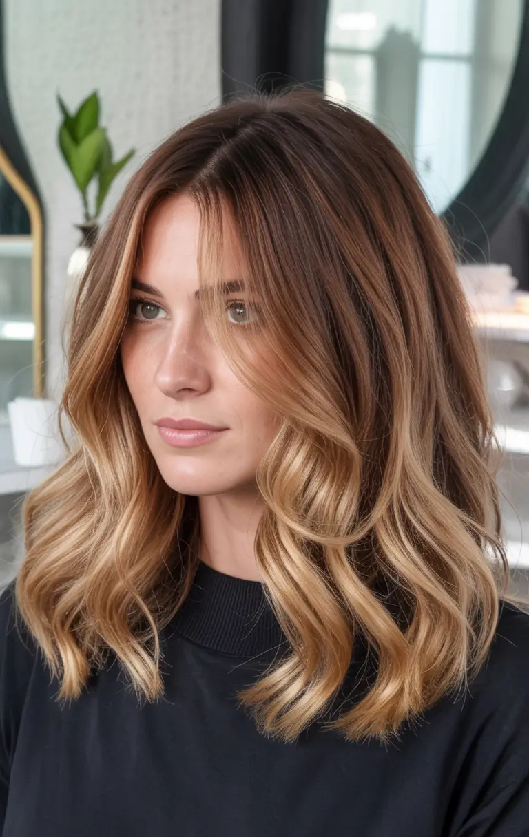 winter hair colors balayage Honey Champagne Balayage
