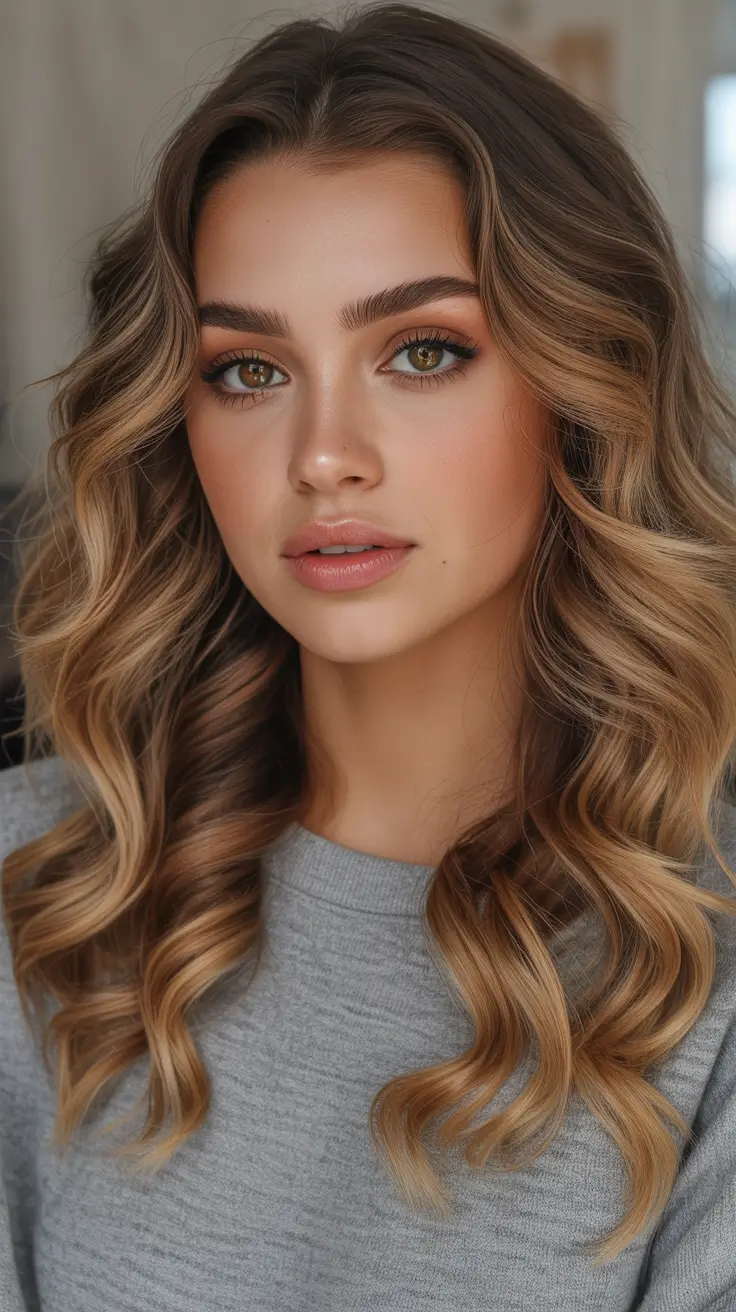 winter hair colors balayage Golden Honey Balayage Waves